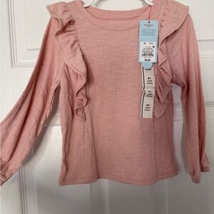 Cat & Jack Pink Ruffled Long Sleeve Tee